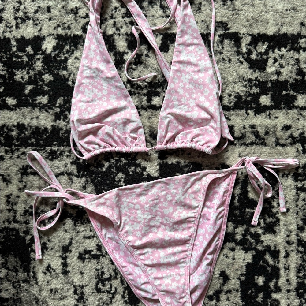 Pink Floral Bikini Set